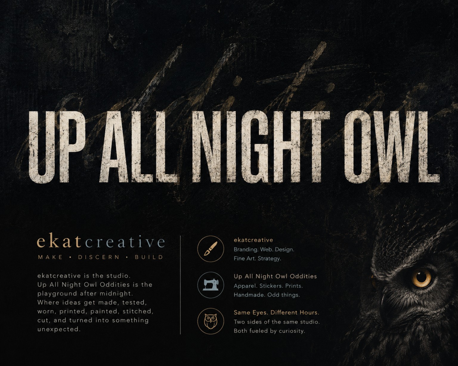 Up All Night Owl Oddities brand system
